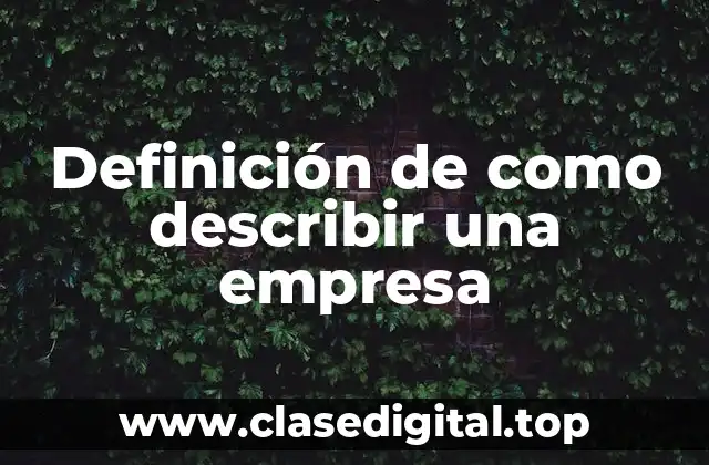Definición de como describir una empresa