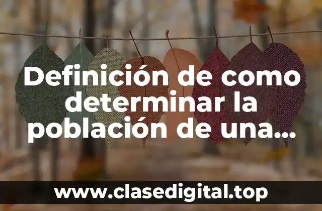 Definición de como determinar la población de una investigación