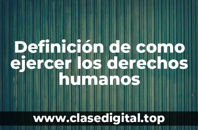 Definición de como ejercer los derechos humanos