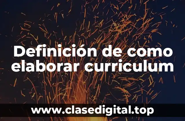 Definición de como elaborar curriculum