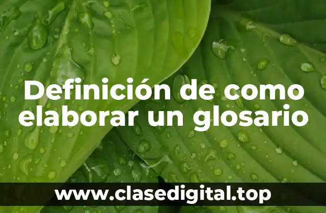 Definición de como elaborar un glosario