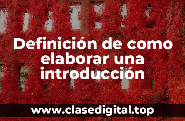 Definición de como elaborar una introducción