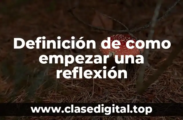 Definición de como empezar una reflexión