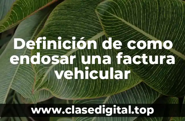 Definición de como endosar una factura vehicular