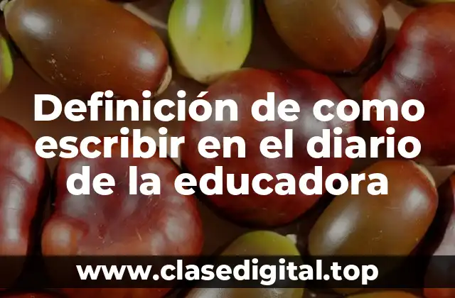 Definición de como escribir en el diario de la educadora