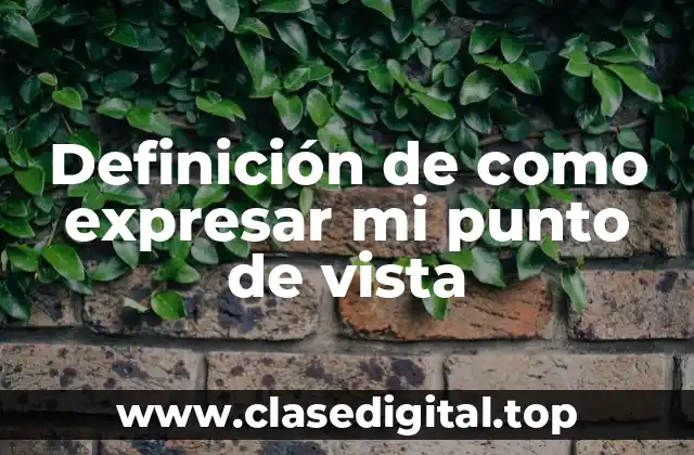 Definición de como expresar mi punto de vista