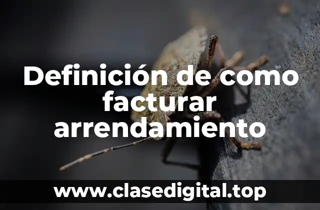 Definición de como facturar arrendamiento
