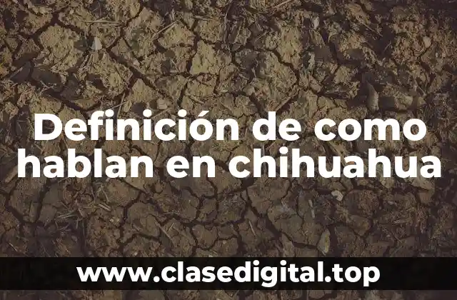 Definición de como hablan en chihuahua