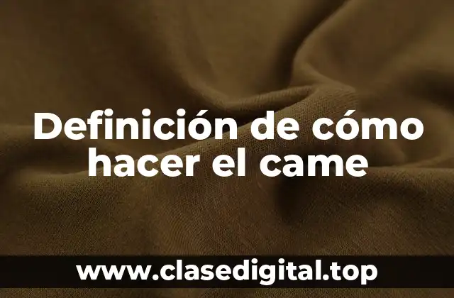 Definición de cómo hacer el came