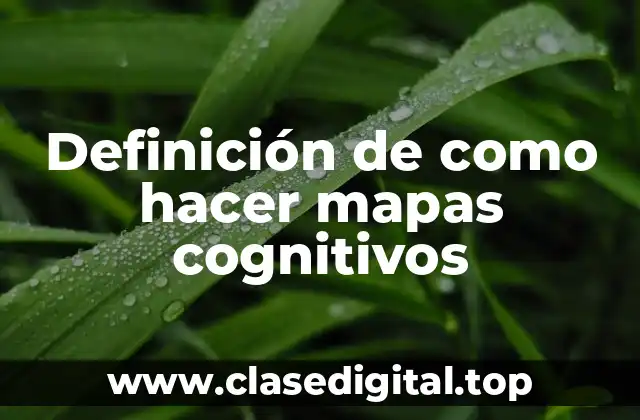 Definición de como hacer mapas cognitivos