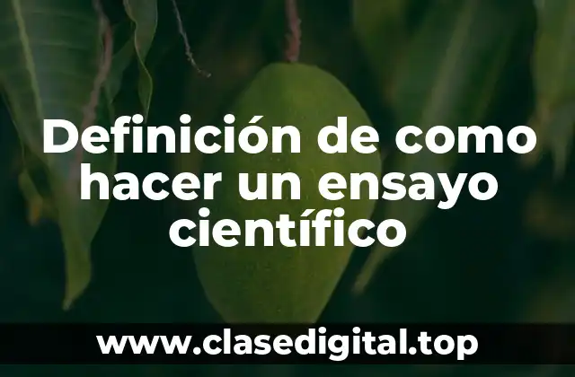 Definición de como hacer un ensayo científico