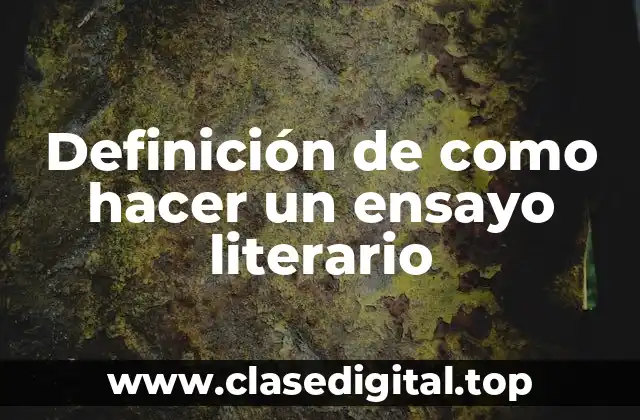 Definición de como hacer un ensayo literario