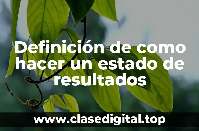 Ejemplos de como hacer un estado de resultados