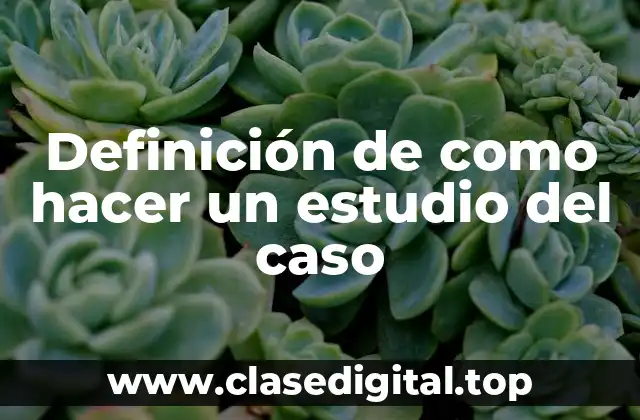 Definición de como hacer un estudio del caso