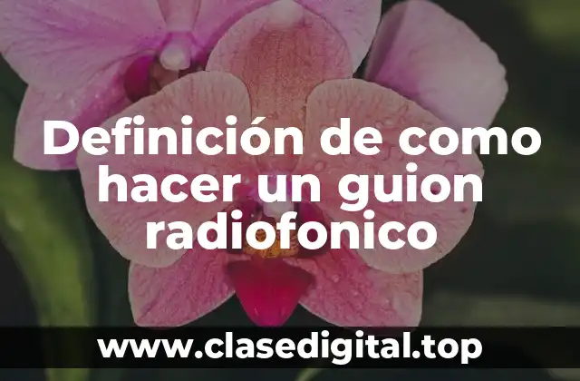 Definición de como hacer un guion radiofonico