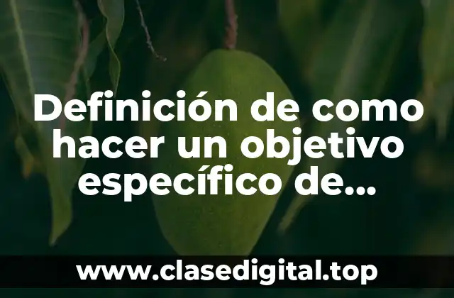 Definición de como hacer un objetivo específico de Pittsburgh