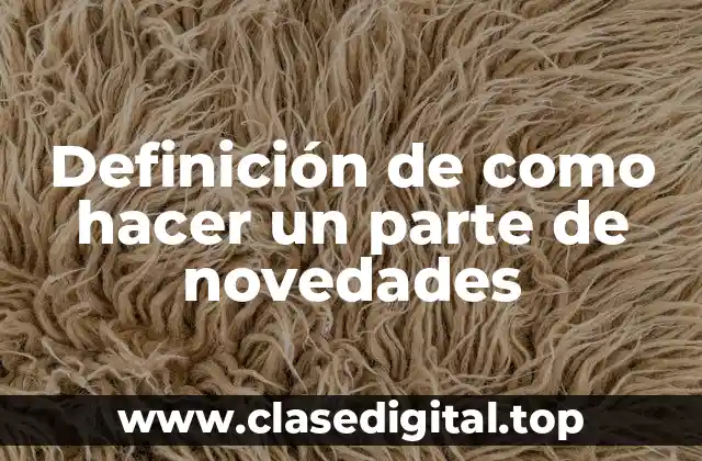 Definición de como hacer un parte de novedades