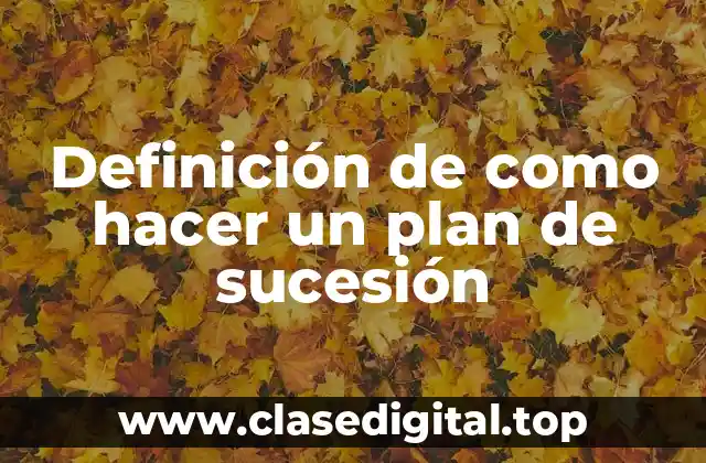 Definición de como hacer un plan de sucesión