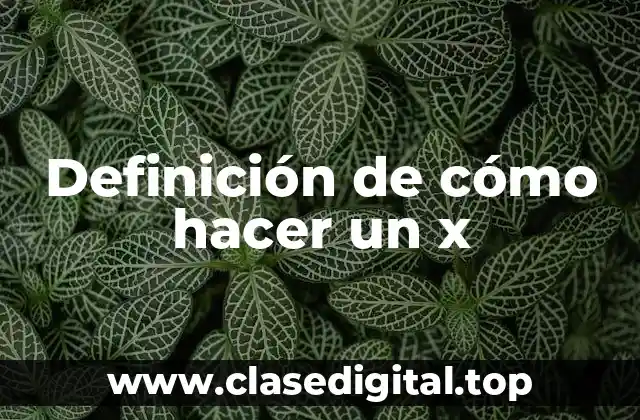 Definición de cómo hacer un x