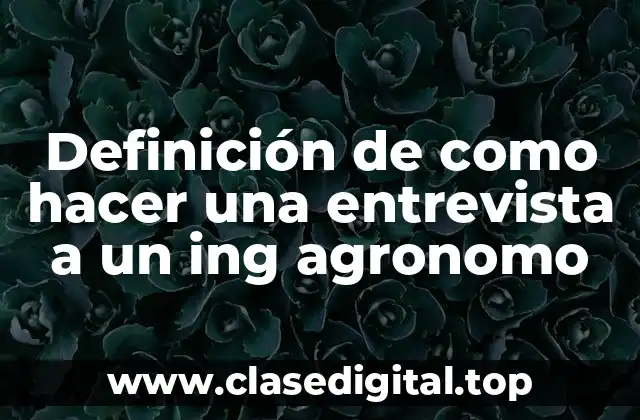 Definición de como hacer una entrevista a un ing agronomo