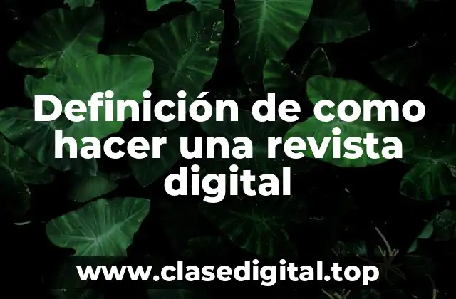 Definición de como hacer una revista digital