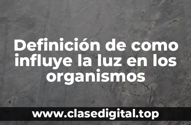 Definición de como influye la luz en los organismos
