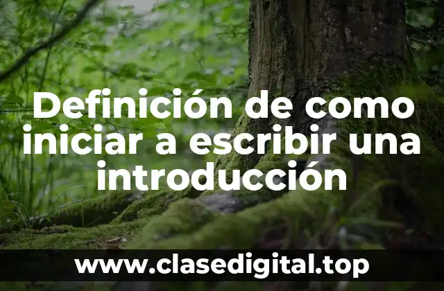 Definición de como iniciar a escribir una introducción