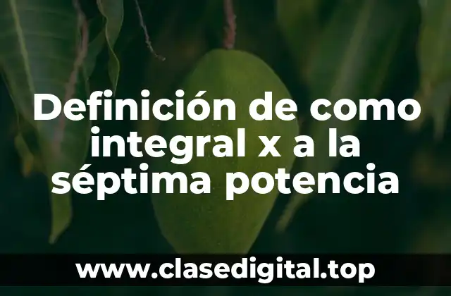 Definición de como integral x a la séptima potencia