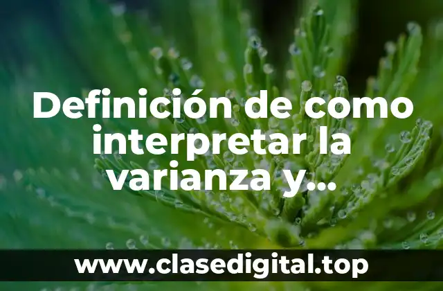 Definición de como interpretar la varianza y desviación estándar