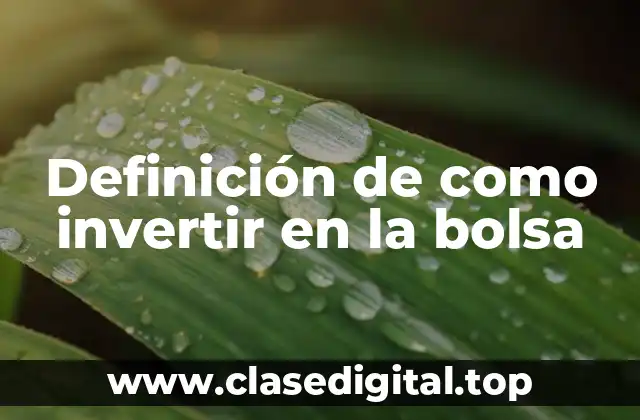 Definición de como invertir en la bolsa