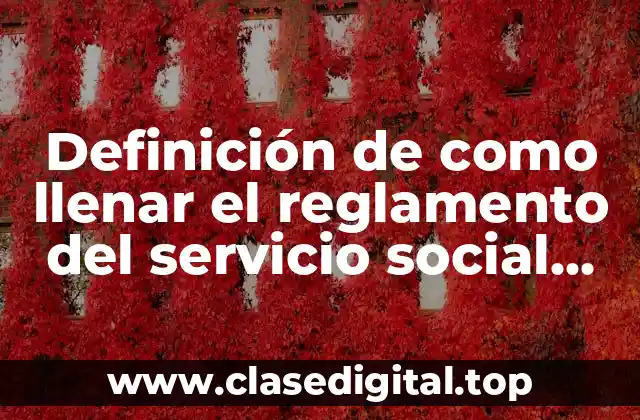 Ejemplos de como llenar el reglamento del servicio social UPav