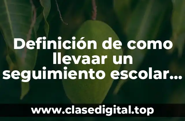 Definición de como llevaar un seguimiento escolar secundaria