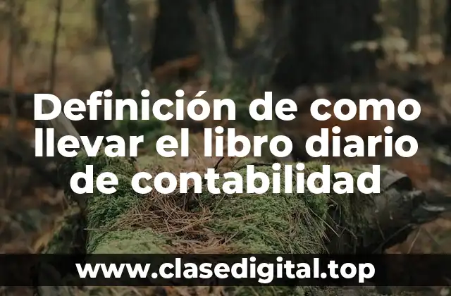 Definición de como llevar el libro diario de contabilidad