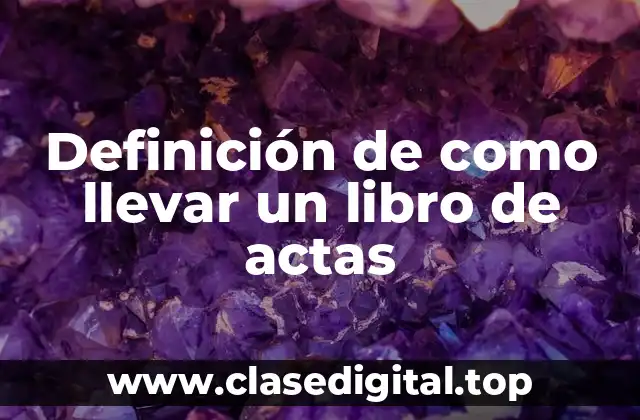 Definición de como llevar un libro de actas