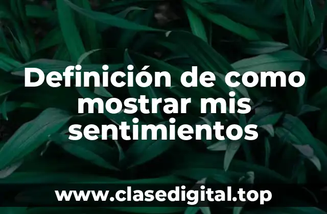 Definición de como mostrar mis sentimientos