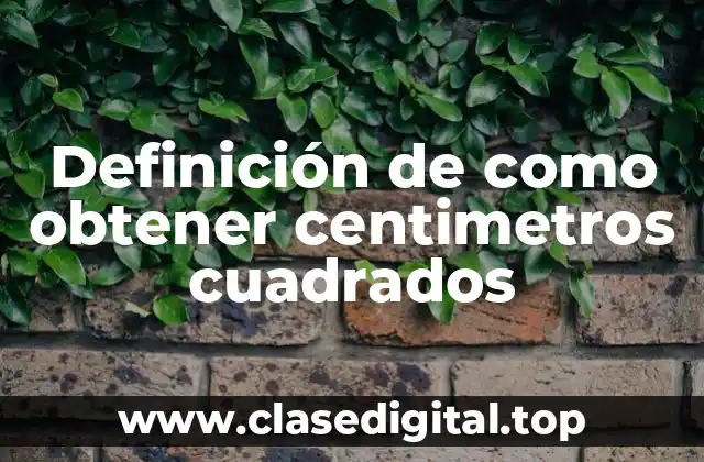 Definición de como obtener centimetros cuadrados