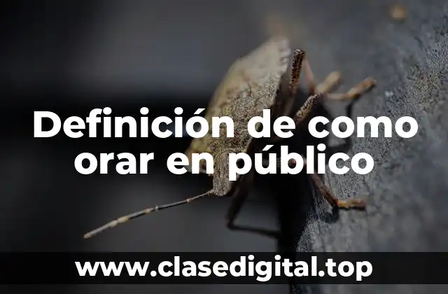 Definición de como orar en público
