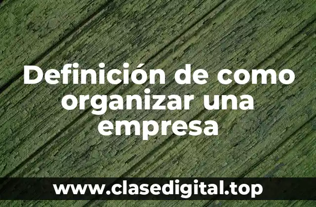 Definición de como organizar una empresa