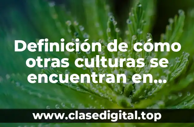 Definición de cómo otras culturas se encuentran en México