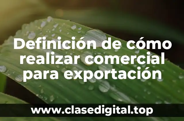 Definición de cómo realizar comercial para exportación