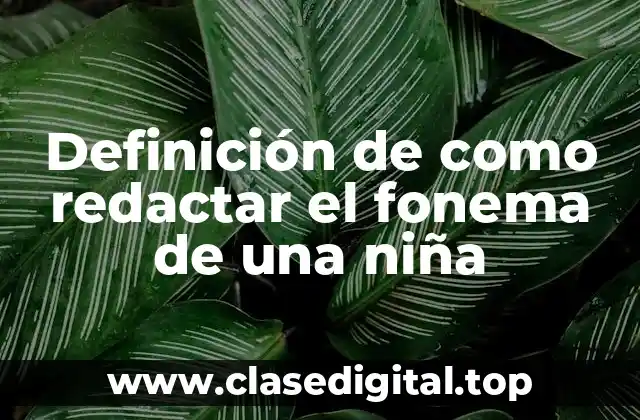 Ejemplos de como redactar el fonema de una niña