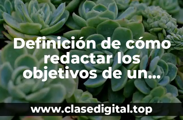 Ejemplos de cómo redactar los objetivos de un proyecto