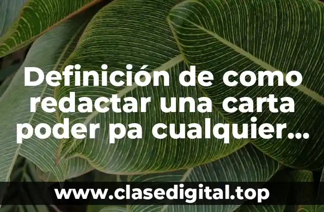 Ejemplos de como redactar una carta poder pa cualquier tramite
