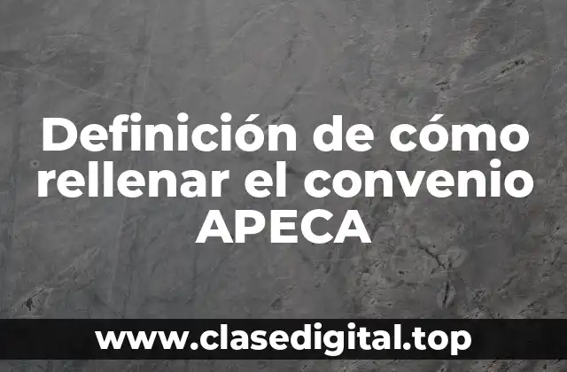 Definición de cómo rellenar el convenio APECA