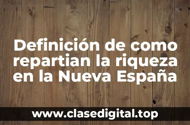 Definición de como repartian la riqueza en la Nueva España