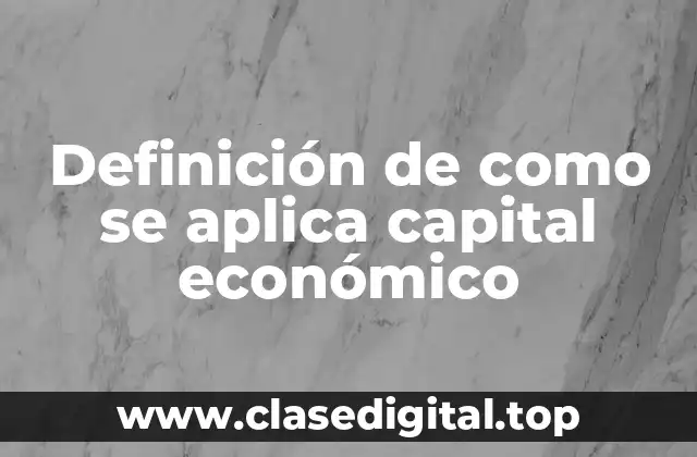 Definición de como se aplica capital económico