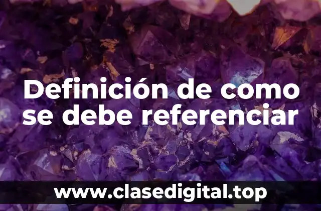 Definición de como se debe referenciar
