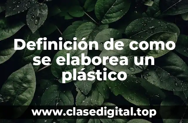Definición de como se elaborea un plástico