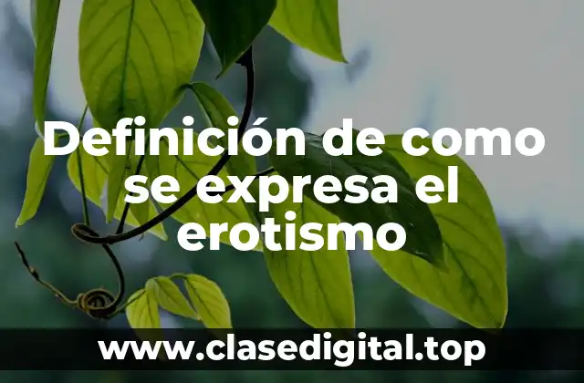 Definición de como se expresa el erotismo