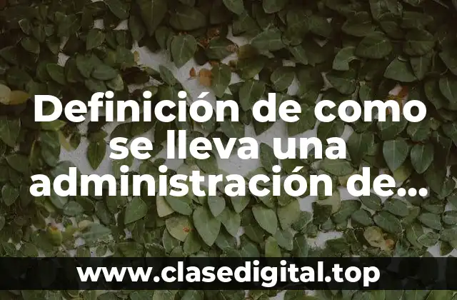 Definición de como se lleva una administración de una empresa